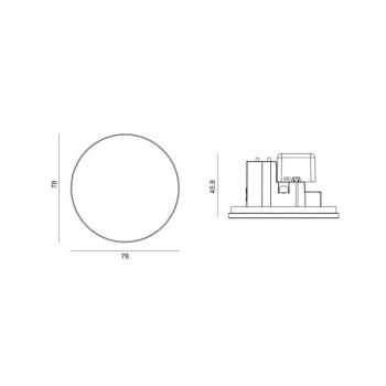 LED süllyesztett lámpa Wall 68R üveg RD, fehér, alumínium, CCT kép