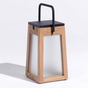 LED szolárlámpa Tecka hordozható, teakfa 25 cm kép