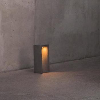 LED talapzati világítás Grot, 2700K, szürke, beton, IP55, magasság 40 cm kép