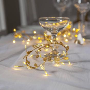 LED tündérvilágítás Winny, arany, műanyag, 200 cm, elemes kép