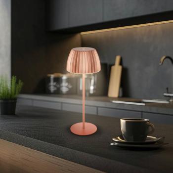 LED újratölthető asztali világítás Brilo unplugged Riffle, 36 cm, réz kép
