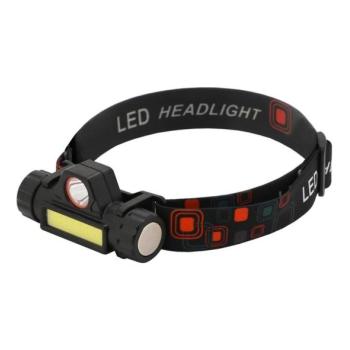  LED Újratölthető fejlámpa LED/1200mAh fekete/piros  kép