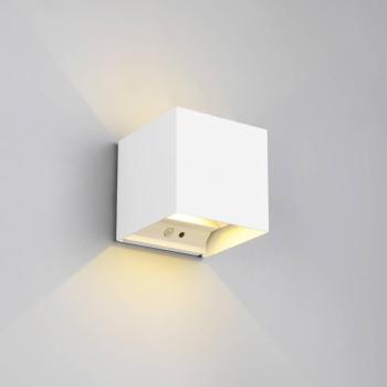 LED újratölthető kültéri fali lámpa Talent, fehér, szélesség 10 cm, kép
