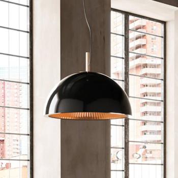 LEDS-C4 Esernyős függőlámpa, fekete-arany, acél, Ø 100 cm kép