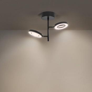 LEDVANCE LED mennyezeti spotlámpa Saturn, 2-fényű CCT, magas, fekete kép
