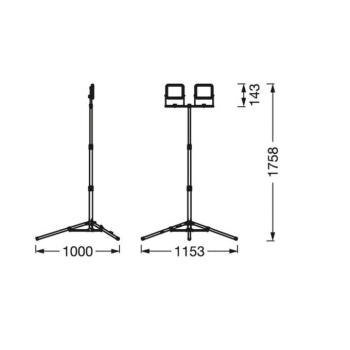 Ledvance LED munkafény értékállvány 2-fl. 2 x 10 W kép