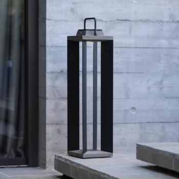 Les Jardins LED-es napelemes lámpa Teckalu, szürke/fekete, 60 cm kép