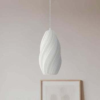 Lindby függő világítás Nuvia, Ø 15,5 cm, fehér, 3D nyomtatás kép