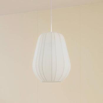 Lindby függőlámpa Helin, fehér, Ø 30 cm, anyagból készült kép