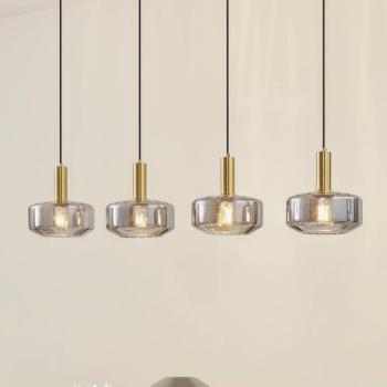 Lindby függőlámpa Hildur, 4 lámpás, 118 cm, füstszürke, üveg kép