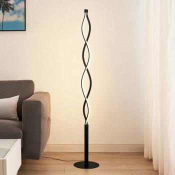 Lindby LED állólámpa Welina, fekete, 150 cm, dimmelhető kép