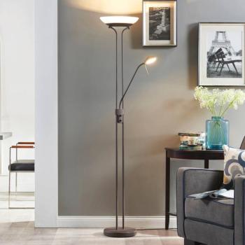 Lindby LED állólámpa Yveta, rozsdaszínű, fém, sötétíthető kép