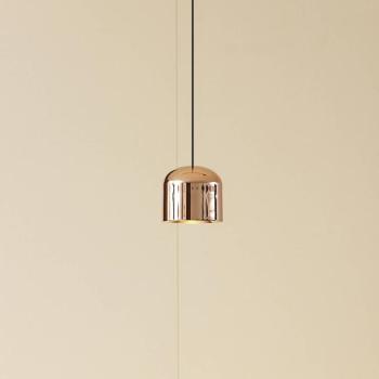 Lindby LED-es függőlámpa Lumaro, arany, Ø 8 cm, alumínium, 48V, dimmelhető kép