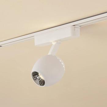 Lindby LED-es reflektor 48 V Lumaro, fehér, Ø6cm, műanyag, fényerőszabályozó kép