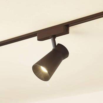 Lindby LED-es reflektor 48 V Lumaro, fekete, Ø 7 cm, fényerőszabályozó kép