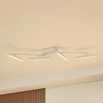 Lindby LED-es reflektor Eldrin, fehér, 4 lámpás, fénypontok kép