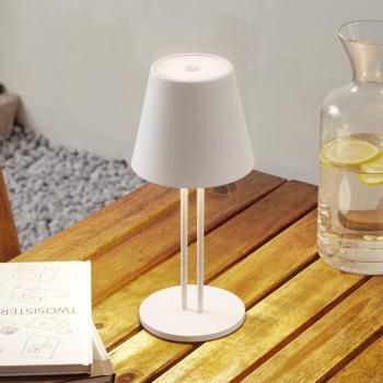 Lindby LED-es újratölthető asztali lámpa Janea TWIN, fehér, fém kép