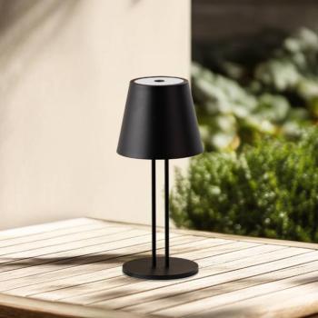 Lindby LED-es újratölthető asztali lámpa Janea TWIN, fekete, fém kép