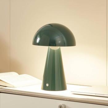 Lindby LED-es, újratölthető asztali lámpa Nevijo, zöld, Ø20 cm, USB, kép