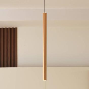 Lindby LED függő világítás Lumaro, arany, Ø 3cm, alumínium, 48V, dimmelhető kép