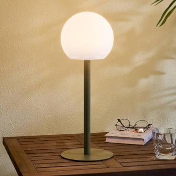 Lindby LED kültéri asztali lámpa Eleia, zöld, fém, újratölthető kép