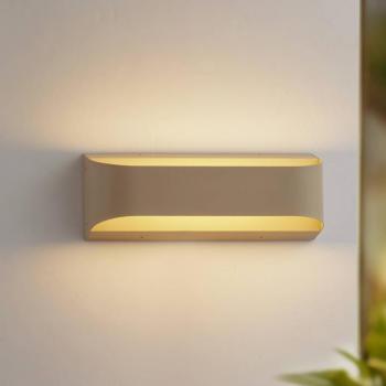 Lindby LED kültéri fali világítás Lenore, bézs, fém, 36,5 cm kép