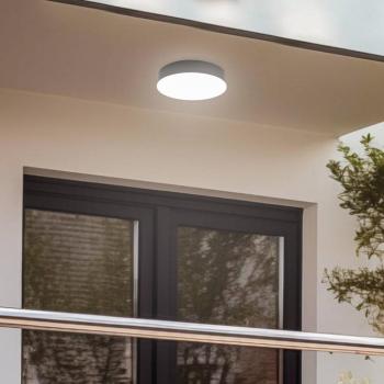 Lindby LED kültéri mennyezeti világítás Lahja, antracit, érzékelő, IP65 kép