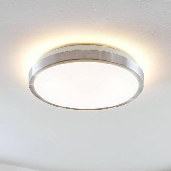 Lindby LED mennyezeti lámpa Emelie, Ø 35 cm, alumínium színű, fém kép