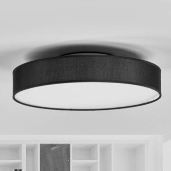 Lindby LED mennyezeti lámpa Saira, Ø 40 cm, fekete, textil kép