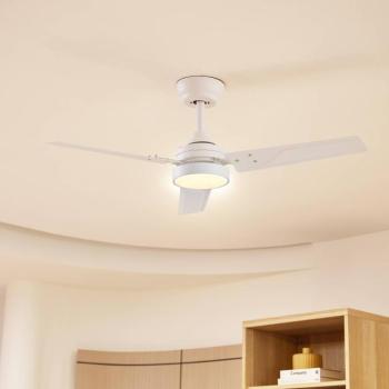 Lindby LED mennyezeti ventilátor Aerallo, fehér, CCT, csendes kép