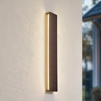 Lindby LED napelemes fali lámpa Laarni, fényerőszabályzó, IP54, fekete kép