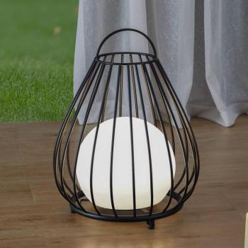 Lindby LED napelemes lámpa Kelda, fekete, fém, 38cm, dim. kép