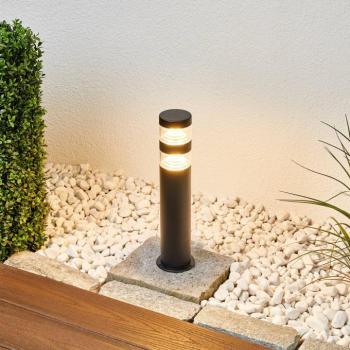 Lindby LED talapzati lámpa Lanea, 40 cm, fekete, rozsdamentes acél, IP44 kép