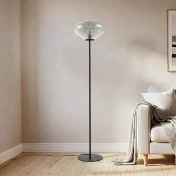 Lindby Lelia álló világítás, füstszürke, üveg, fém, 150 cm kép