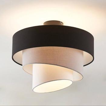 Lindby mennyezeti lámpa Coria, fekete/szürke/fehér, Ø 40 cm, E27 kép