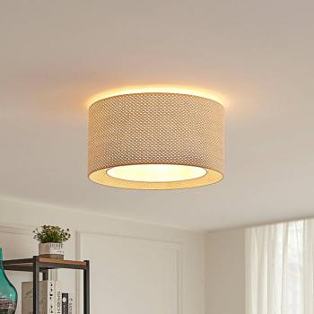 Lindby mennyezeti lámpa Soula, Ø 40 cm, bézs, műanyag, E27 kép