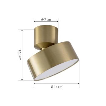 Lindby Nivoria LED-es spotlámpa, Ø 14 cm, arany színű, forgatható, forgatható kép