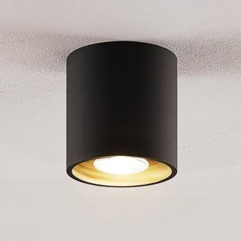 Lindby Parvin alumínium downlight, kerek, fekete kép