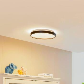 Lindby Smart LED mennyezeti lámpa Mirren fekete fém CCT Tuya kép