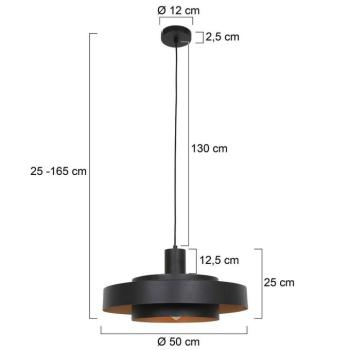 Lógó világítás Flinter, fekete, fém, Ø 50 cm, E27 kép