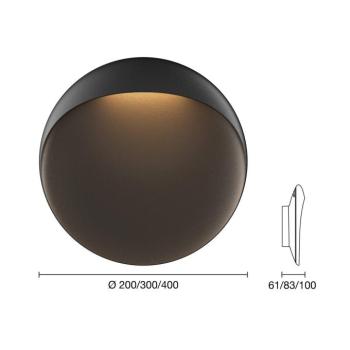 Louis Poulsen Flindt LED fali lámpa, fekete 3,000 K Ø 30 cm kép