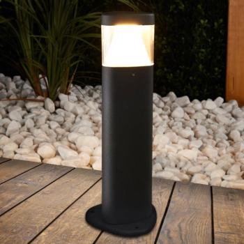 Lucande LED állólámpa Milou, magasság 30 cm, antracit, alumínium kép
