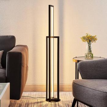 Lucande LED-es állólámpa Hylda, 123 cm, fekete, alumínium kép