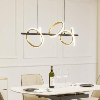 Lucande LED-es függőlámpa Madu, fekete, fém, 92,5 cm hosszú kép