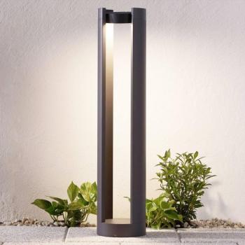 Lucande LED-es poller lámpa Dylen, szürke, fém, 80 cm, IP65 kép