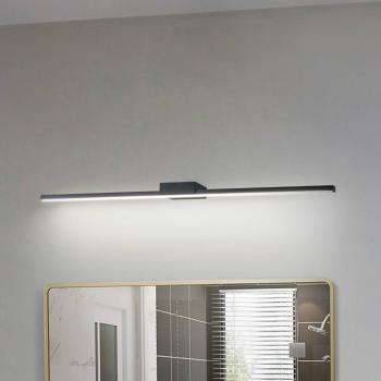 Lucande LED-es tükörlámpa Kivana, fekete, fém, 90cm, IP44 kép