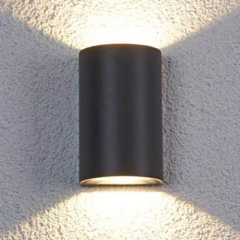 Lucande LED kültéri fali lámpa Jale, 16 cm, antracit, alumínium kép