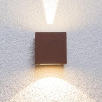 Lucande LED kültéri fali lámpa Jarno, rozsda, fém, 9cm kép