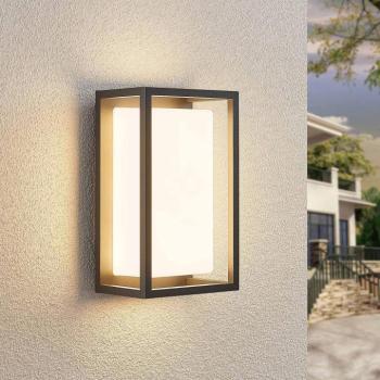 Lucande LED kültéri fali világítás Ilirian, antracit, alumínium, 15 cm kép