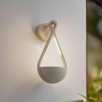 Lucande LED kültéri falilámpa Florka, beton, akasztós kosár, IP54 kép